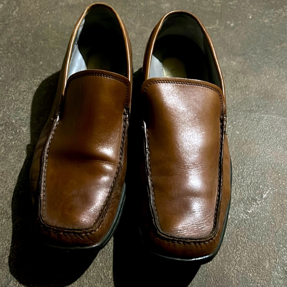 Kenneth Cole New York Men's Motion Flex Driver Loafers Cognac Leather Size 9.5 M
